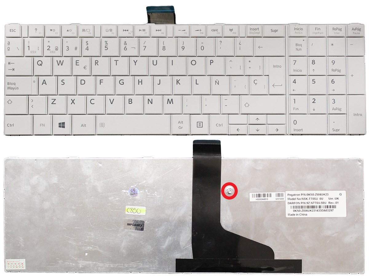 New for Toshiba S855 L850 L855D P875 L950D L955 Qosmio X870 X875 Keyboard white